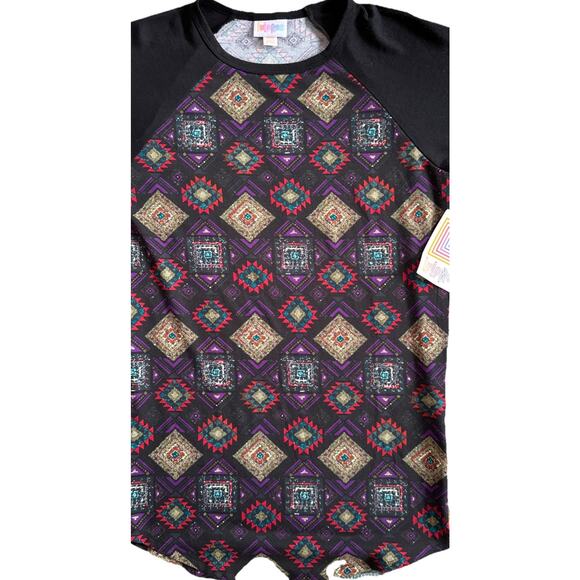 Lularoe Geometric Print Randy Baseball T-Shirt Top Women's Size XXS NEW - Picture 3 of 7